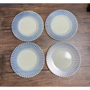 Petalware Cremax Beige 6 1/4" Bread & Butter Plates MacBeth-Evans UV Glow Set/4